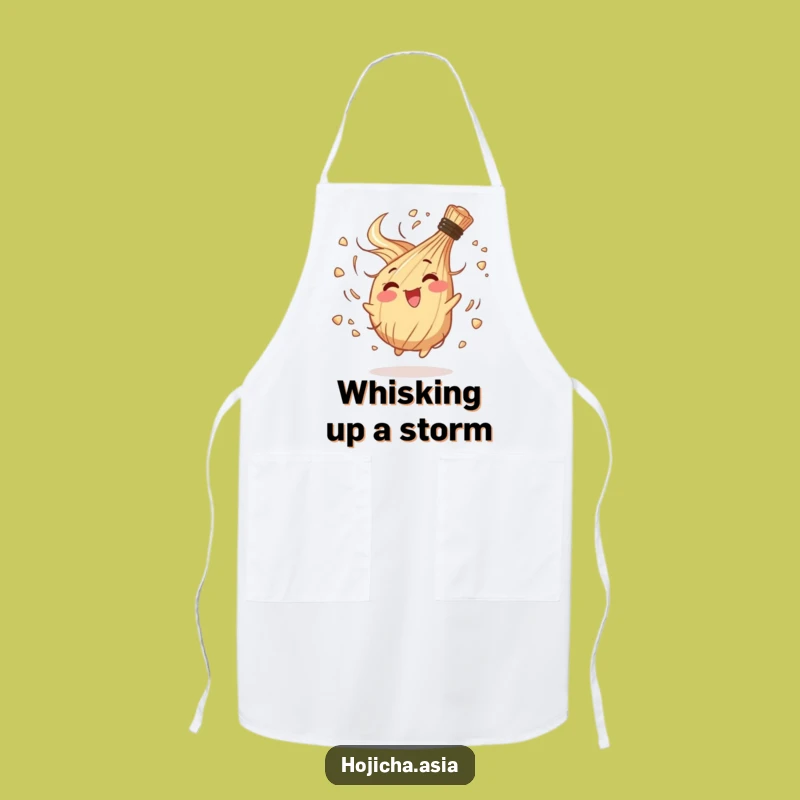 Funny Happy Hojicha Whisk Apron - Kitchen Whirling Fun Gift