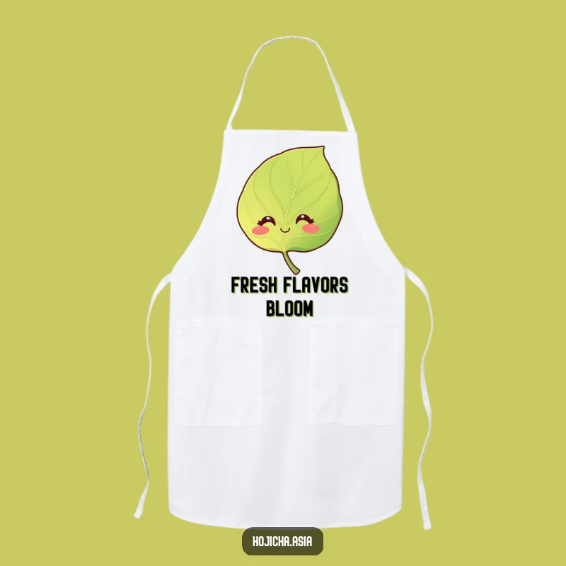 Funny Smiling Hojicha Leaf Apron - Kitchen Garden Gift