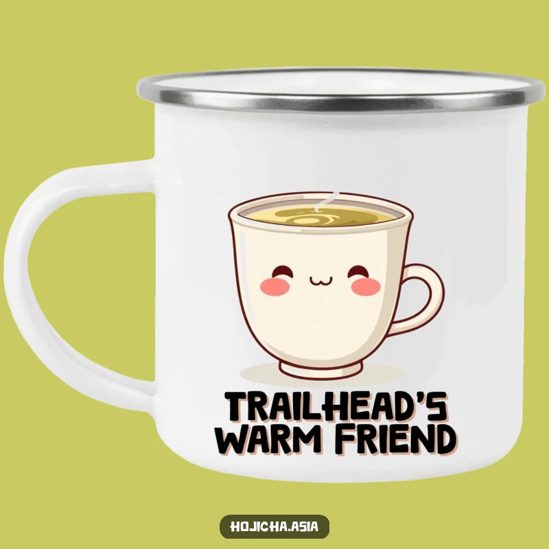 Funny Steaming Hojicha Cup Camping Mug - Warmth & Smiles Gift