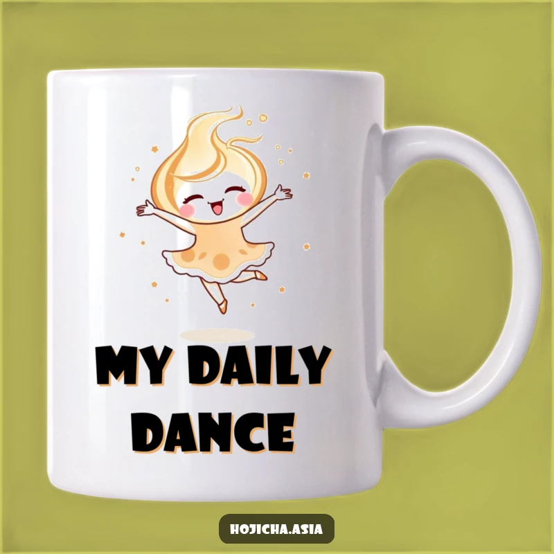 Funny Hojicha Latte Art Mug: Pirouette Your Way to Joyful Sips Gift