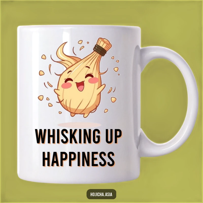 Funny Happy Hojicha Whisk Mug - Chaotic Joy Gift for Tea Lovers