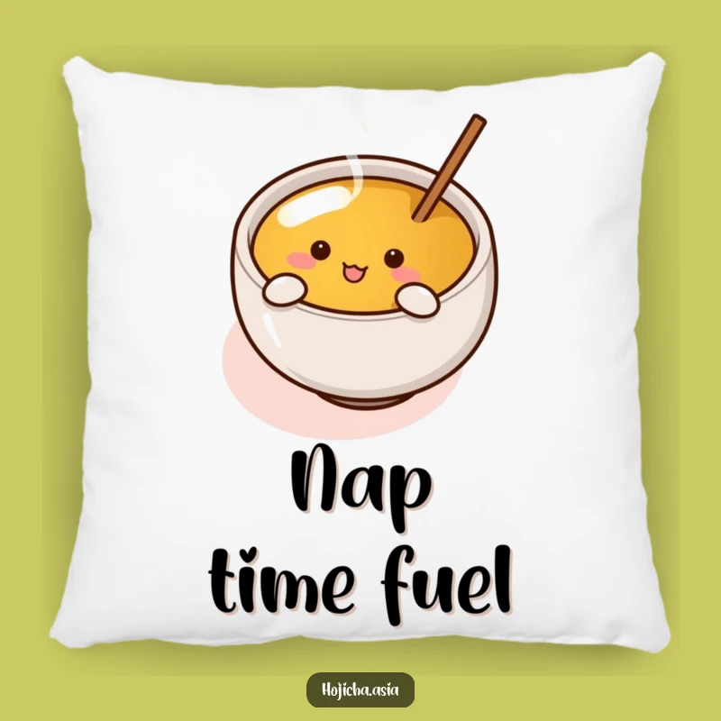 Funny Hojicha Cup Pillow - Enthusiastic Stirrer Cushion for Comfy Gifts