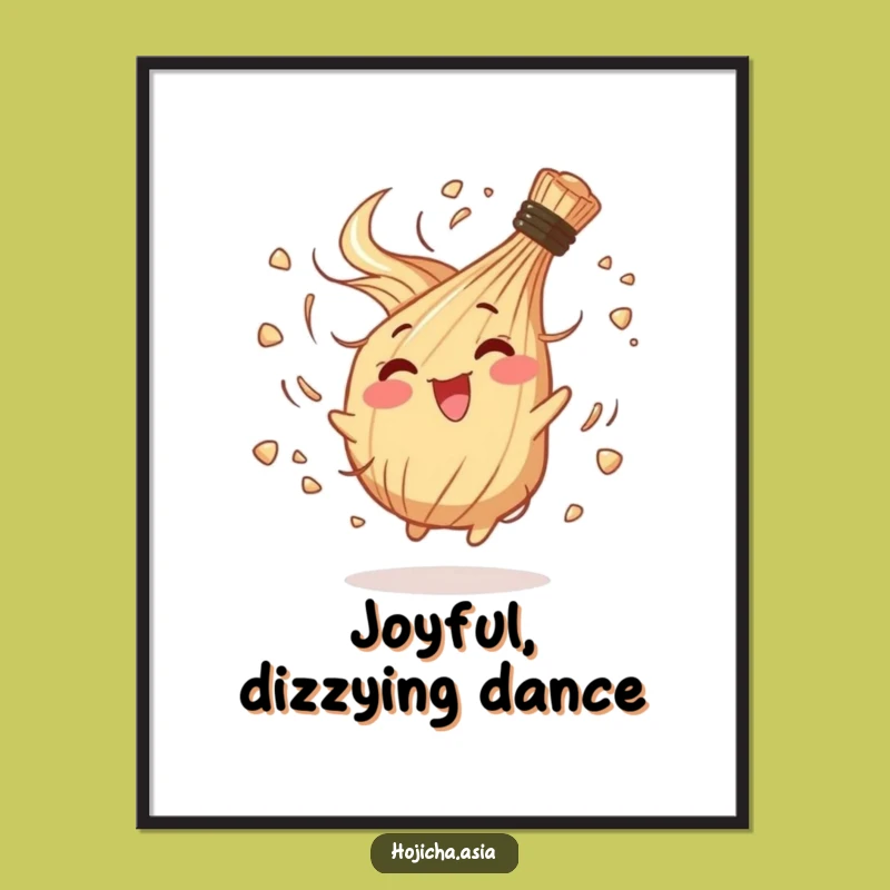 Funny Happy Hojicha Whisk Digital Art - Instant Energetic Decor Gift