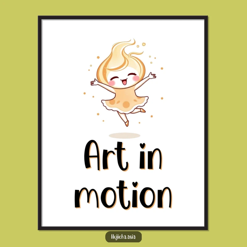 Funny Hojicha Latte Art Poster: Bring Elegant Vibes Home