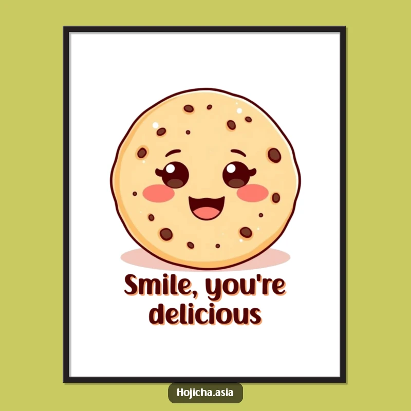 Funny Adorable Hojicha Cookie Poster - Sweet Wall Art Gift