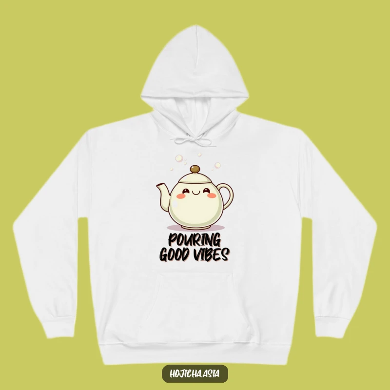 Cozy Funny Hojicha Teapot Grin Hoodie: Your Warm Hug of Cheer