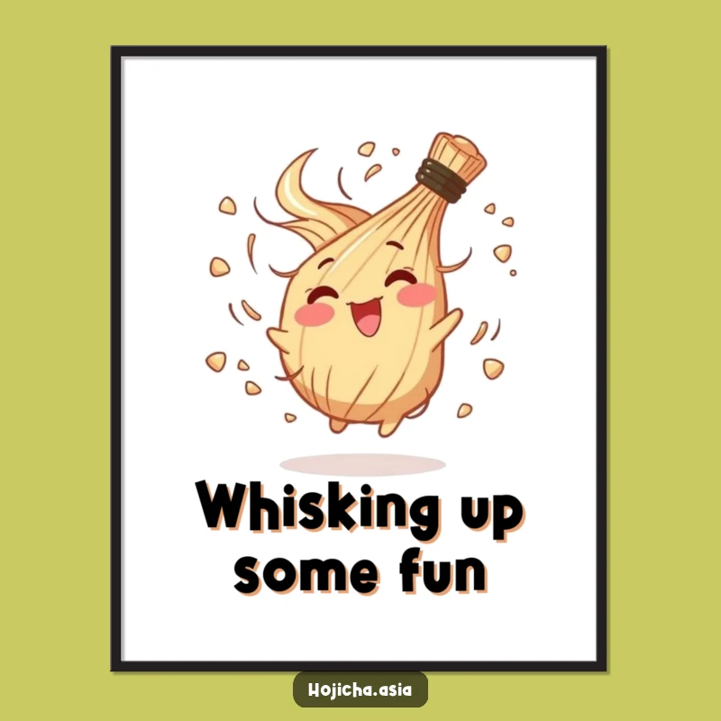 Free Printable Funny Hojicha Whisk Wall Art - Joyful Spin Downloadable Decor!