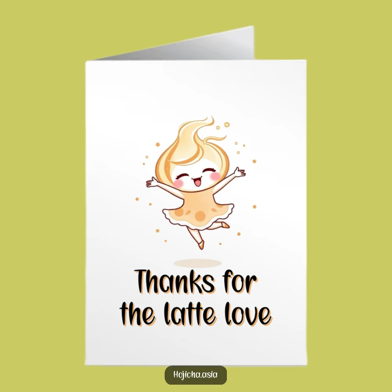 Free Printable Thank You Card: Hojicha Latte Swirl's Grateful Pirouette