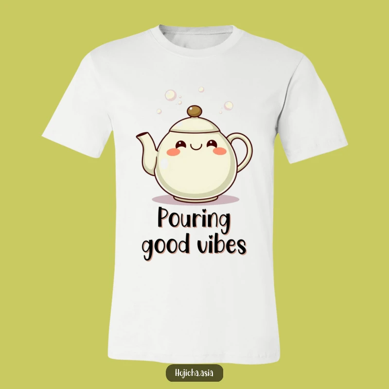Funny Hojicha Teapot Grin T-Shirt: Wear Your Happy Brew