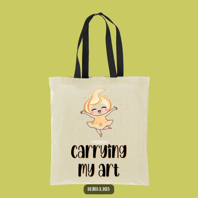 Funny Hojicha Latte Art Tote Bag: Carry Style & Smiles