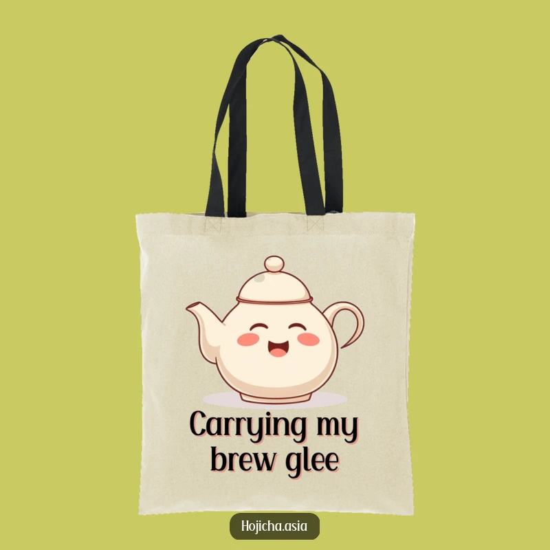 Funny Hojicha Teapot Tote Bag - Giggle-Worthy Accessory for Tea Fans